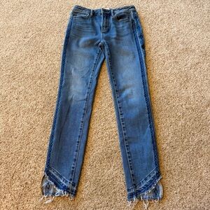 Driftwood Jackie High Rise Embroidered Jeans Size 25